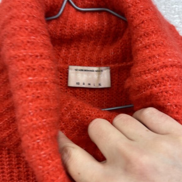 Womance Atelier Quebec Heavy Chunky Oversize Knit Cozy Shawl Neck Red Women Sz S - Picture 10 of 16